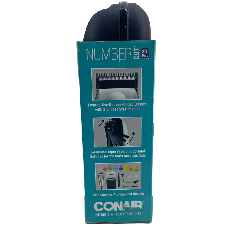 Conair Number Cut 20 Piece Home Haircutting Kit Teal Edition Clipper System New