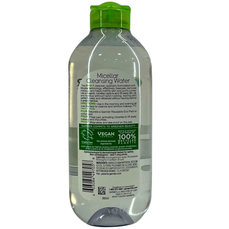 Garnier SkinActive Micellar Cleansing Water Mattifying 13.5 Oz 2 Pack New