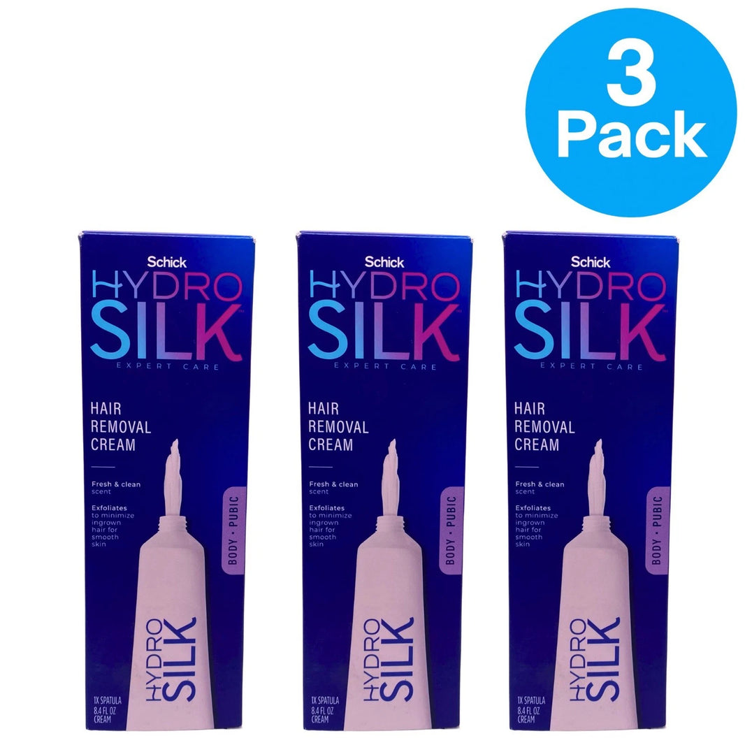 Schick Hydro Silk Expert Care Hair Removal Cream Body & Pubic 8.4oz 3 Pack New