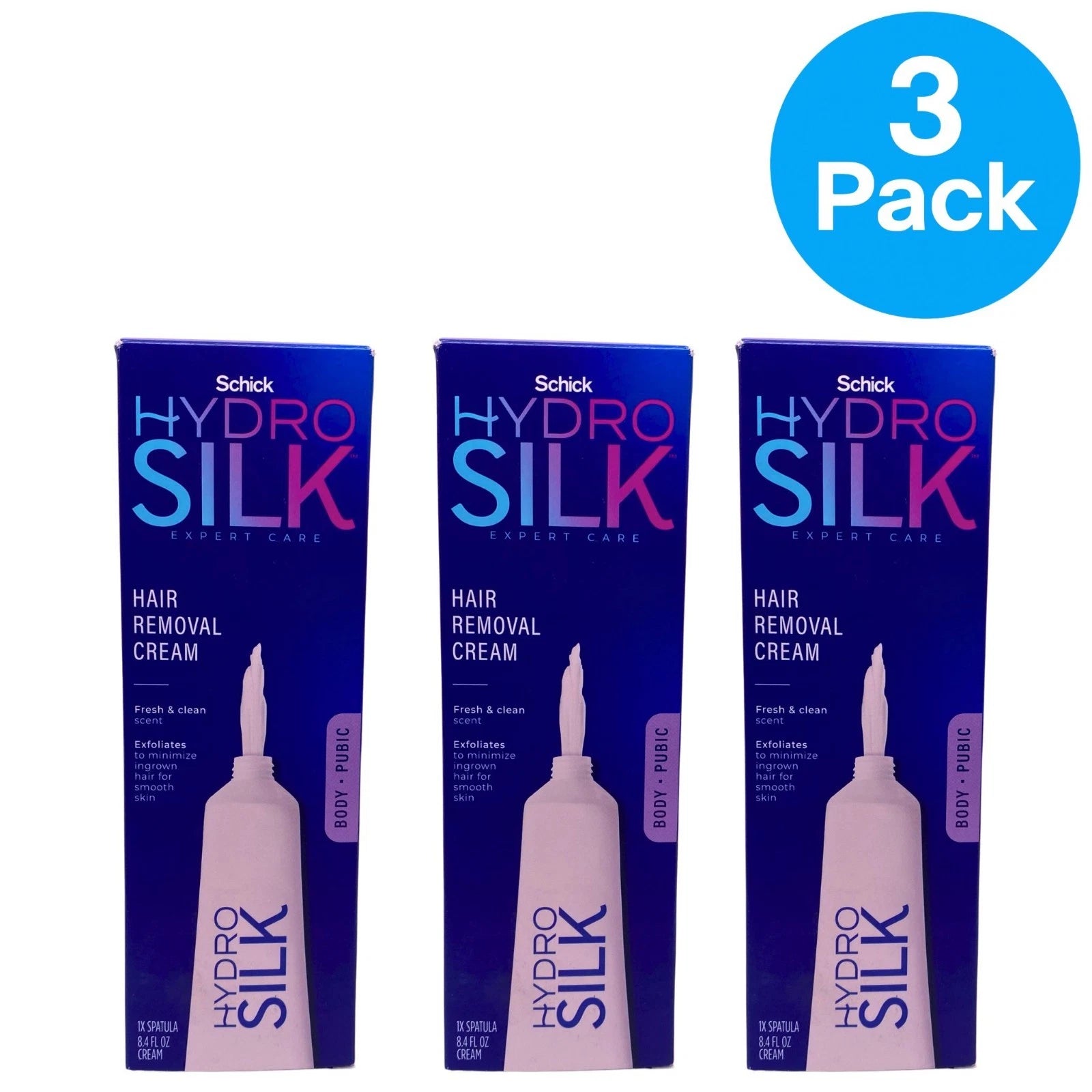 Schick Hydro Silk Expert Care Hair Removal Cream Body & Pubic 8.4oz 3 Pack New 1