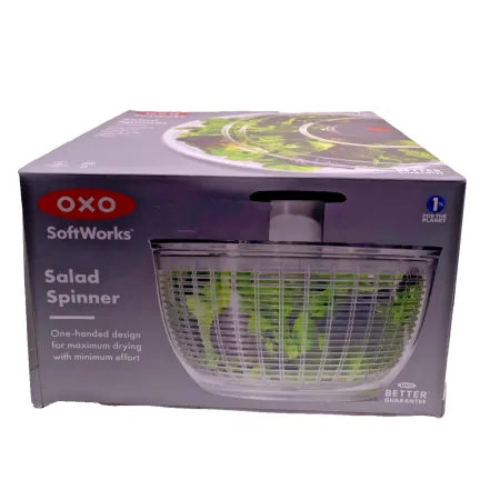 OXO SoftWorks Salad Spinner Large One-Handed Pump Design Clear 2 Pack New