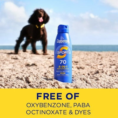 Coppertone Sport SPF 70 Sunscreen Spray 5.5 Oz 10