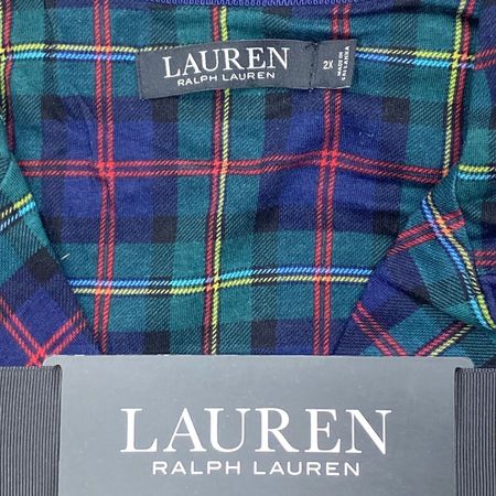 Lauren Ralph Lauren Womens Sleepwear Pajama Set Black Label Plaid Tartan