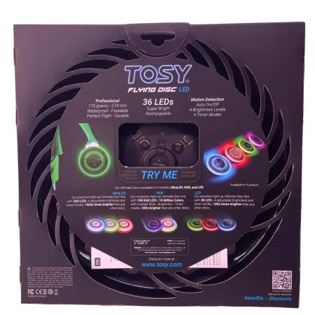 TOSY LED Flying Disc 36 LEDs Rechargeable Ultimate Frisbee 3 Pack New