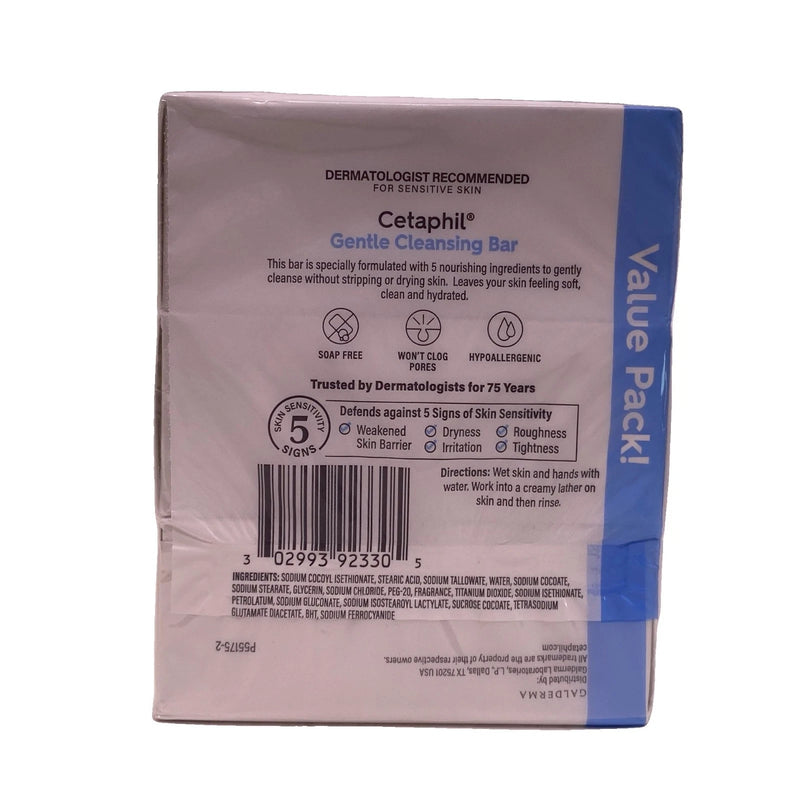 Cetaphil Gentle Cleansing Bar for Dry to Normal Sensitive Skin 4.5 oz 3 Ct 6 Pk