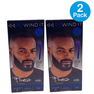 Rewind It 10 Beard & Mustache Color Jet Black 2 Pack New