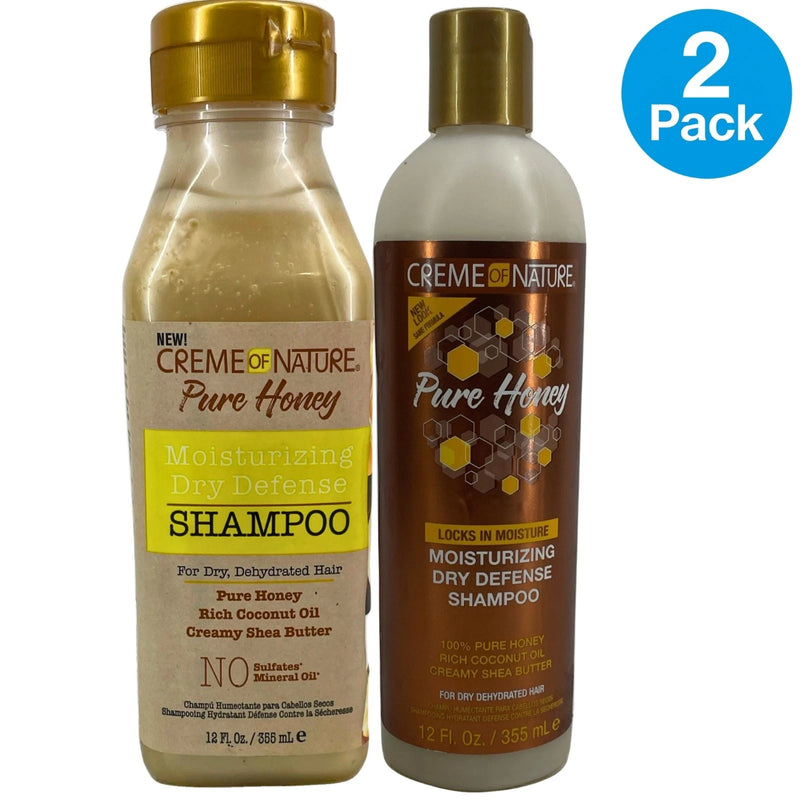 Creme of Nature Pure Honey Moisturizing Dry Defense Shampoo 12 fl oz 2 Pack New