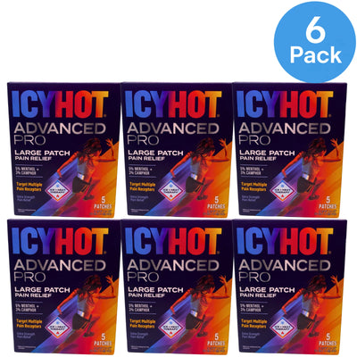 Icy Hot Advanced Pro Large Pain Relief Patches 5 Count 6 Pack New 05/2027