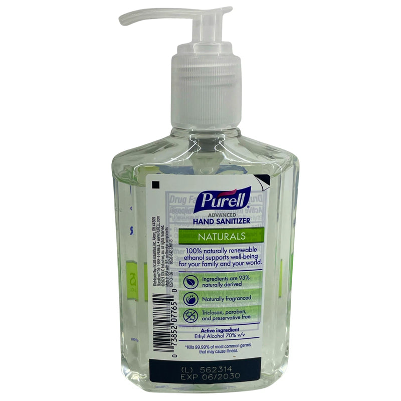Purell Advanced Hand Sanitizer Naturals with Plant Based Alcohol 8 oz 12 Pack Ne