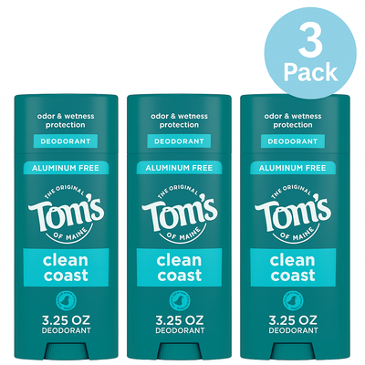 Tom’s of Maine Natural Deodorant – Clean Coast – Pack of 3 (3.25 oz each)