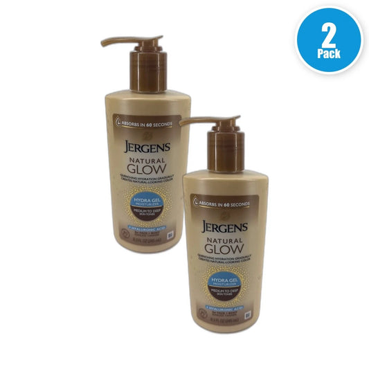 Jergens Natural Glow Hydra Gel Moisturizer Tanning Lotion 4 Total Pack of 2 New