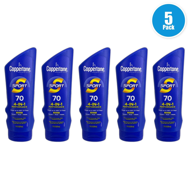 Coppertone Sport Sunscreen Lotion SPF 70 Broad Spectrum Exp 04/27 Pack of 5 New