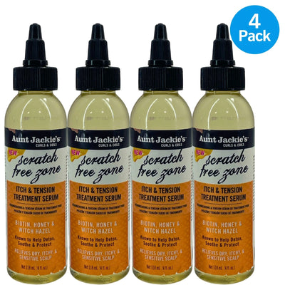 Aunt Jackie's Scratch Free Zone Itch & Tension Treatment Serum 4 fl oz (4 Pack)