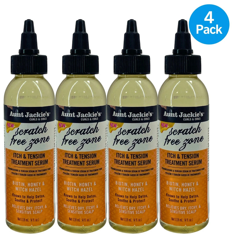 Aunt Jackie's Scratch Free Zone Itch & Tension Treatment Serum 4 fl oz (4 Pack)