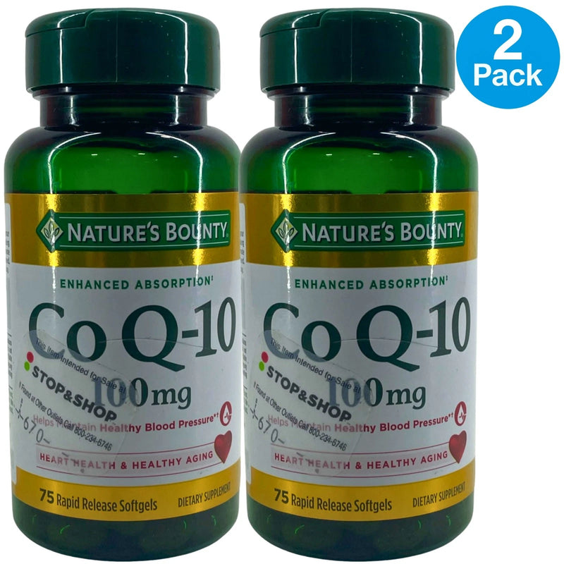Nature's Bounty Co Q-10 100 mg Enhanced Absorption Heart Health 75 Softgels