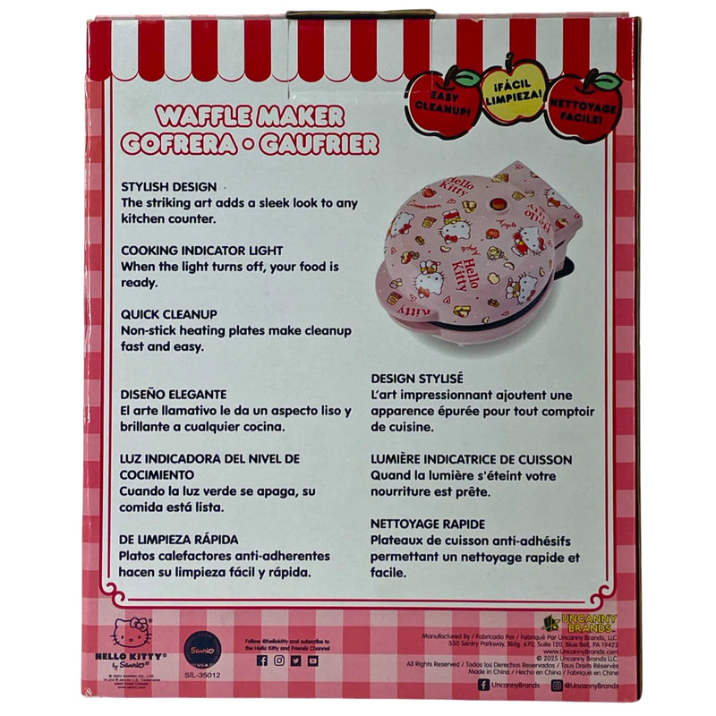 Uncanny Brands Hello Kitty Mini Waffle Maker Pink Kitchen Appliance New