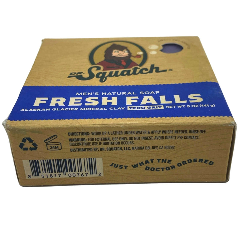 Dr. Squatch Fresh Falls Men's Natural Soap Alaskan Glacier Mineral Clay Zero Gri