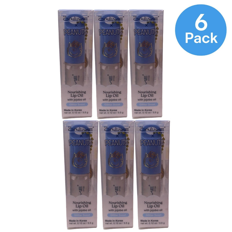 The Crème Shop x Peanuts Nourishing Lip Oil Glitter Sweet 0.12 oz 6 Pack New