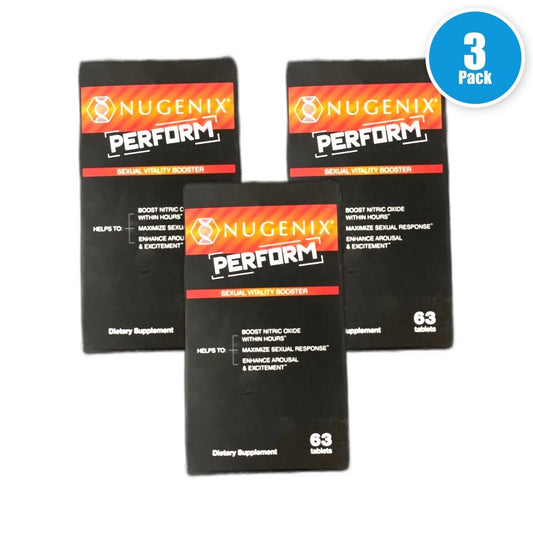 Nugenix Perform Nitric Oxide Vitality Booster 63 Tablets Exp 02/27 Pack of 3 New