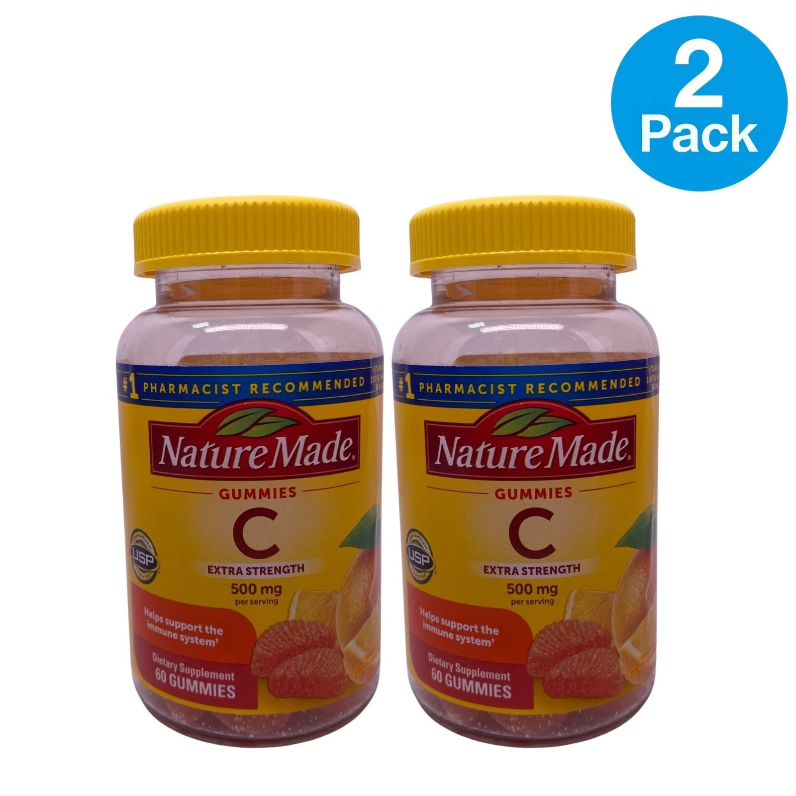 Nature Made Vitamin C Gummies 500mg 60 Ct 2 Pack New Exp 03/2027