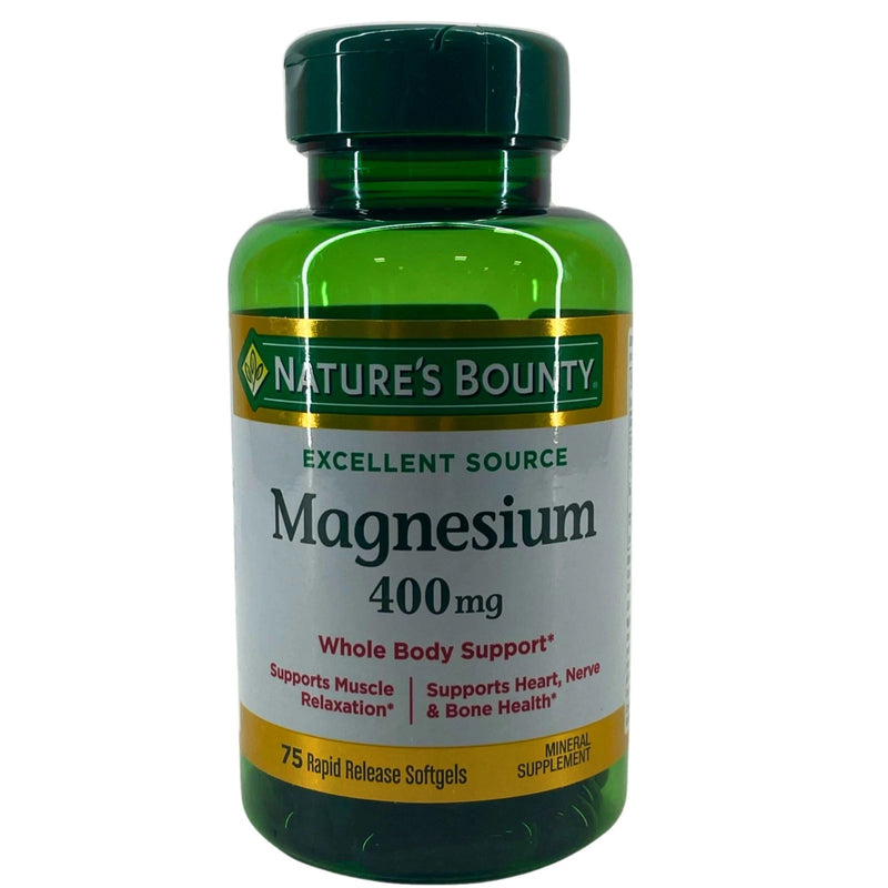 Nature's Bounty Magnesium 400 mg Whole Body Support Muscle Relaxation 75 Softgel