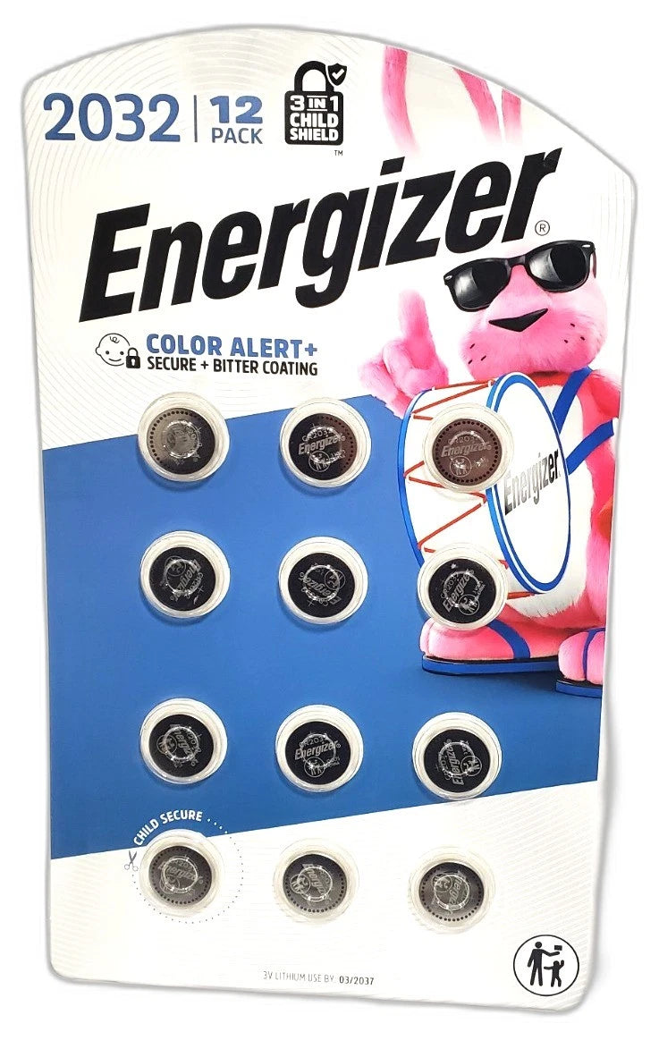 Energizer 2032 3V Lithium Coin Battery 100% Leak Proof Exp 03/36 Pack of 2 New