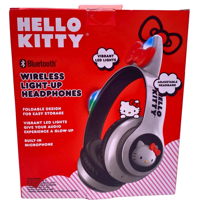 Hello Kitty Bluetooth Wireless Light-Up Headphones Foldable Mic Cat Ears 1 Pack