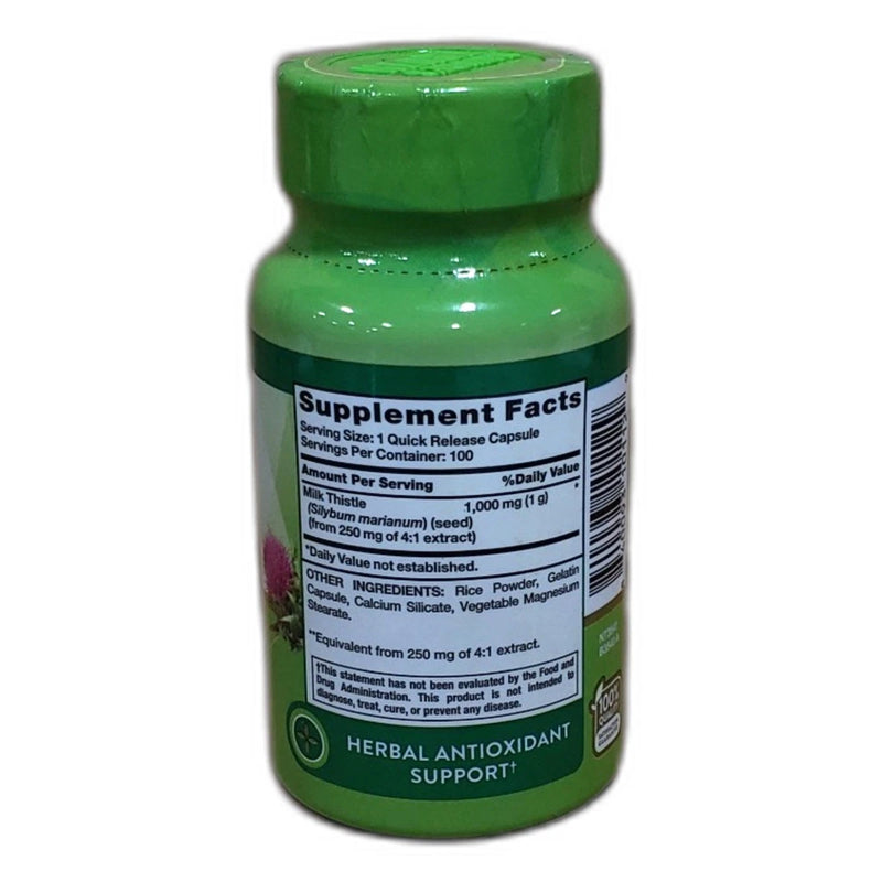 Nature's Truth Milk Thistle Seed Extract 1000mg 100 Capsules Exp 01/27 New
