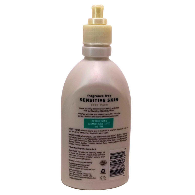 JASON Fragrance Free Sensitive Skin Body Wash 16 fl oz Hypoallergenic 5 Pack