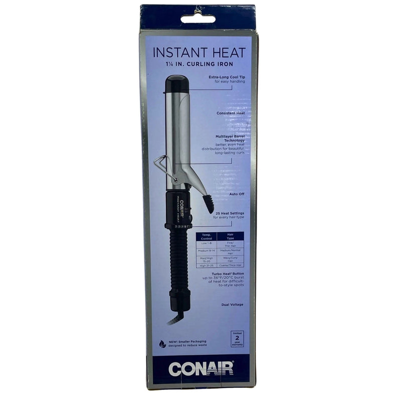 Conair Instant Heat 1 1/4 Inch Curling Iron Soft Curls 25 Heat Settings 1 Pack