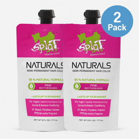 Splat Naturals Pink Hair Color 6oz 2 Pack Semi-Permanent New
