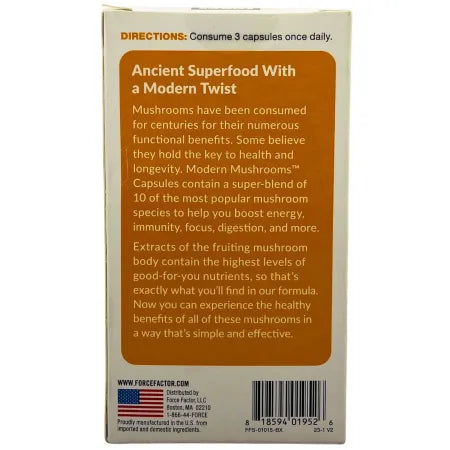 Force Factor Modern Mushrooms 10-Mushroom Superfood Blend 90 Capsules – New 4