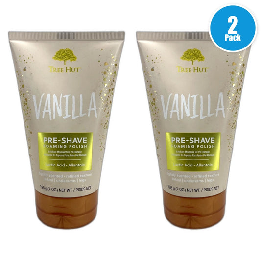 Tree Hut Vanilla Pre-Shave Foaming Polish 7oz Exfoliating Pack of 2 New