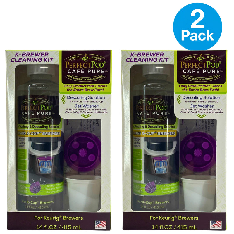 Perfect Pod Café Pure K-Brewer Cleaning Kit for Keurig K-Cup Brewers 2 Pack Bund