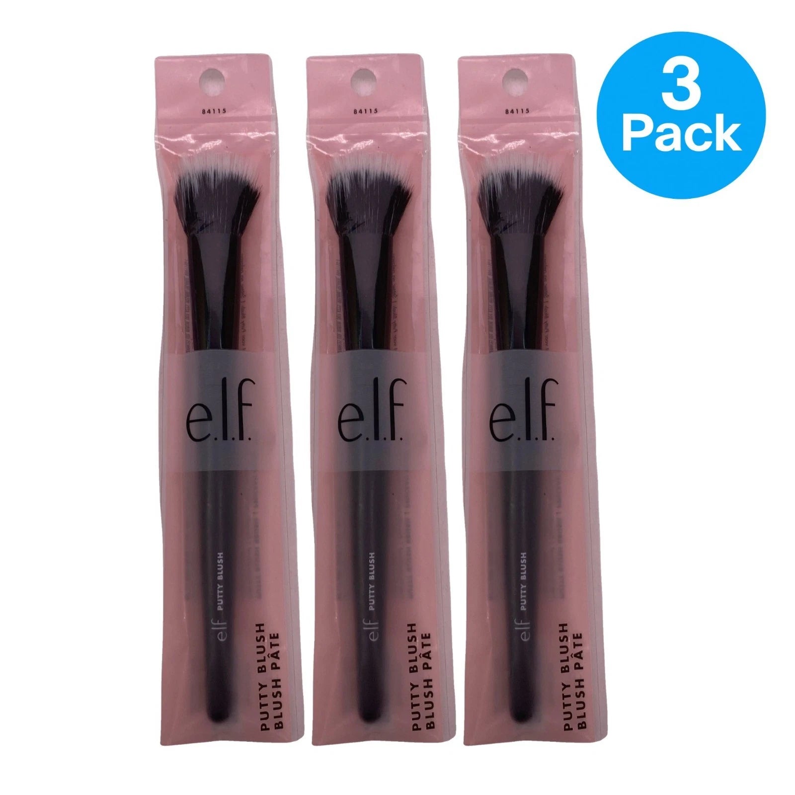 e.l.f. Putty Blush Brush Duo Fiber Bristles 3 Pack New