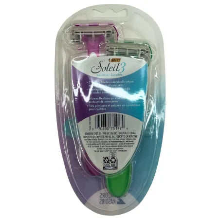 BIC Soleil 3 Sensitive Women's Disposable Razors 3-Blade 2 Count 2 Pack Bundle