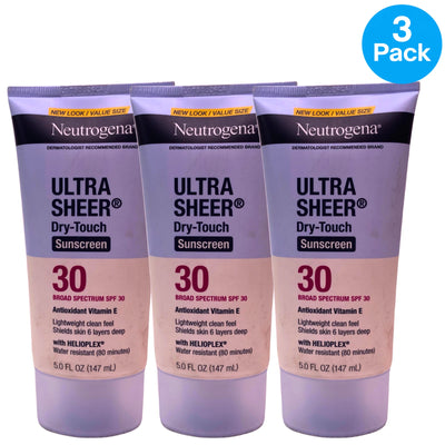 Neutrogena Dry-Touch Sunscreen SPF 30 5 oz 3 Pack Exp 09/27