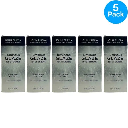 John Frieda Luminous Glaze Clear Shine Gloss bottles for hair shine and glossiness