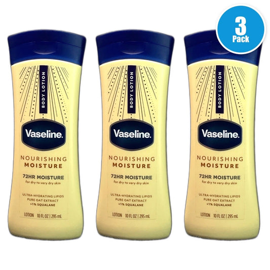 Vaseline Total Moisture Lotion Pure Oat Extract 10oz Pack of 3 New