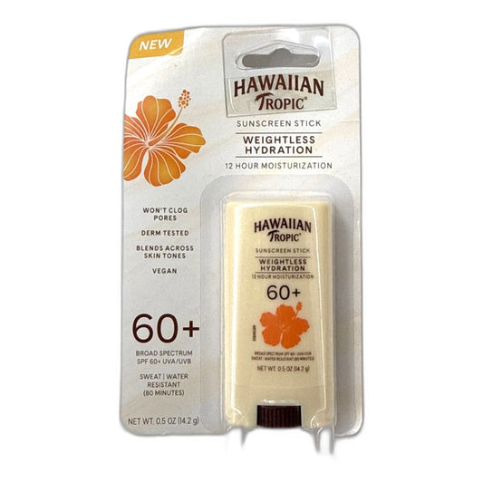 Hawaiian Tropic Weightless Hydration Stick SPF 60 0.5oz Sunscreen Exp 09/28 New