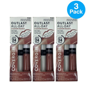 CoverGirl Outlast All-Day Custom Nudes Lip Color 930 3 Pack New