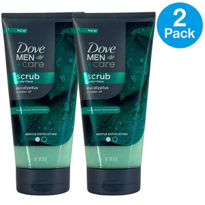 Dove Men+Care Body + Face Scrub Eucalyptus and Cedar Oil 9oz 2Pack New