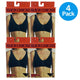 Slick Chicks Front Zip Wireless Bra Adjustable Straps Black Large 4 Pack New