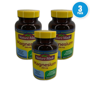 Nature Made Magnesium 250 Softgels 90 Count Dietary 270 Total Exp 06/27 Pack of 3 New