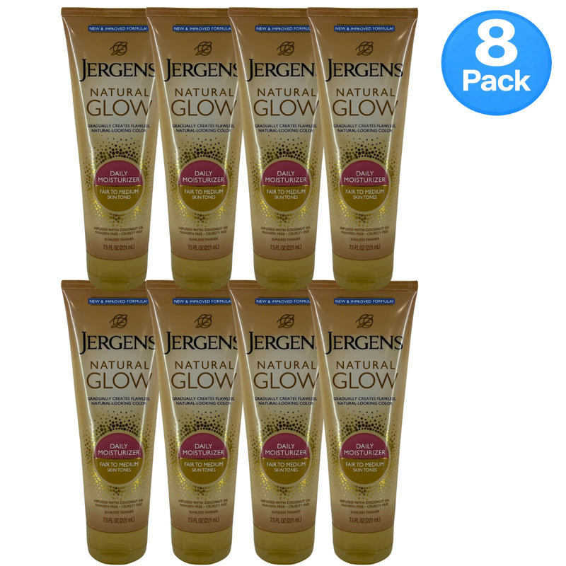 Jergens Natural Glow Daily Moisturizer Fair to Medium 7.5 oz 8 Pack New