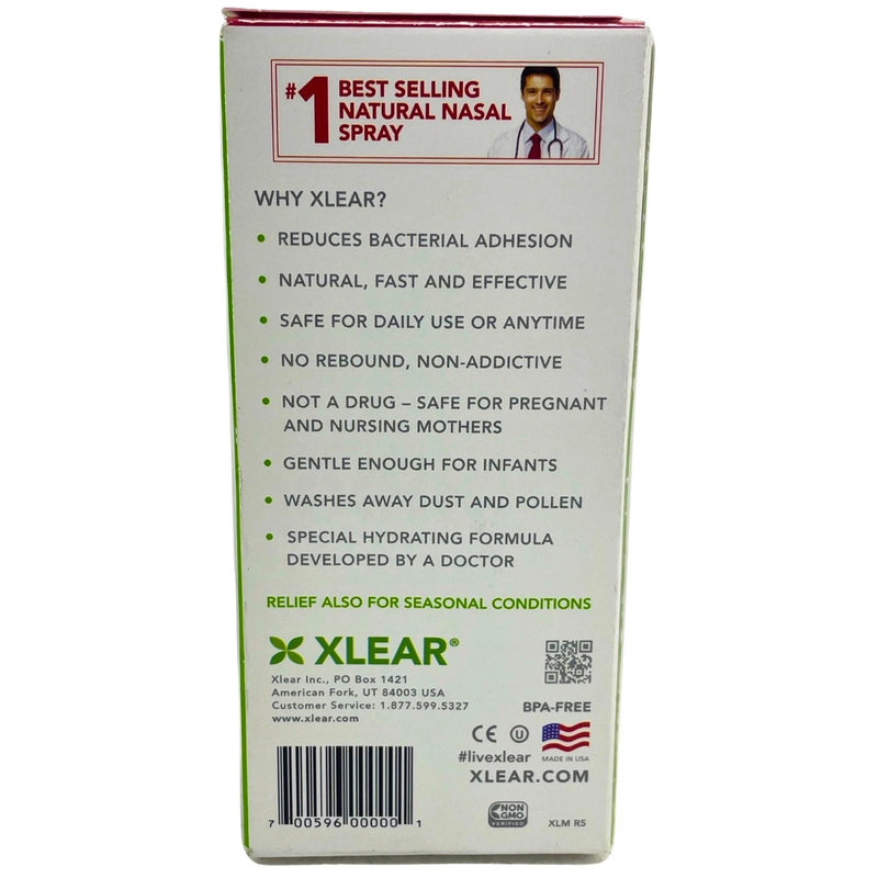 Xlear Natural Saline Nasal Spray with Xylitol 1.5 FL OZ Daily Relief 2 Pack New