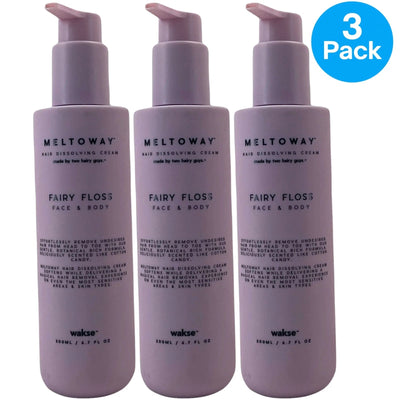 Wakse Meltoway Hair Dissolving Cream Fairy Floss Face & Body 6.7 oz 3 Pack New