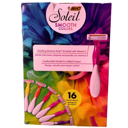 BIC Soleil Smooth Colors Women's Razors 16 Count Pack New