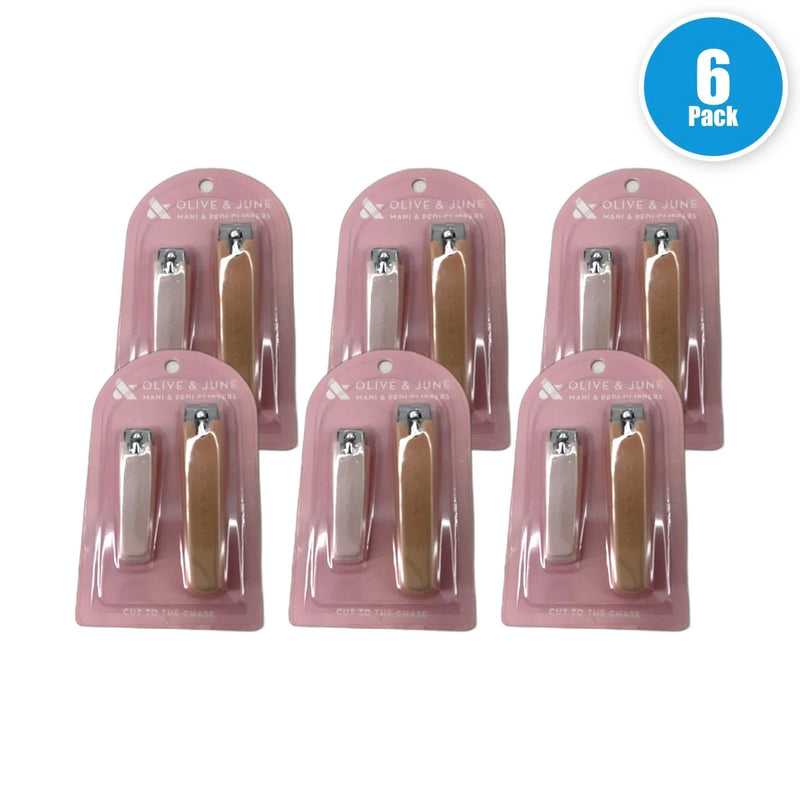 Olive & June Nail Clipper Set Flat-Edge Manis Grooming Tool Pack of 6 New