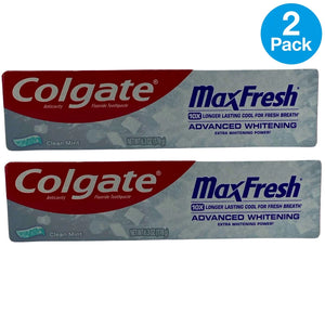 Colgate MaxFresh Advanced Whitening Clean Mint Fluoride Toothpaste 6.3 oz 2 Pack